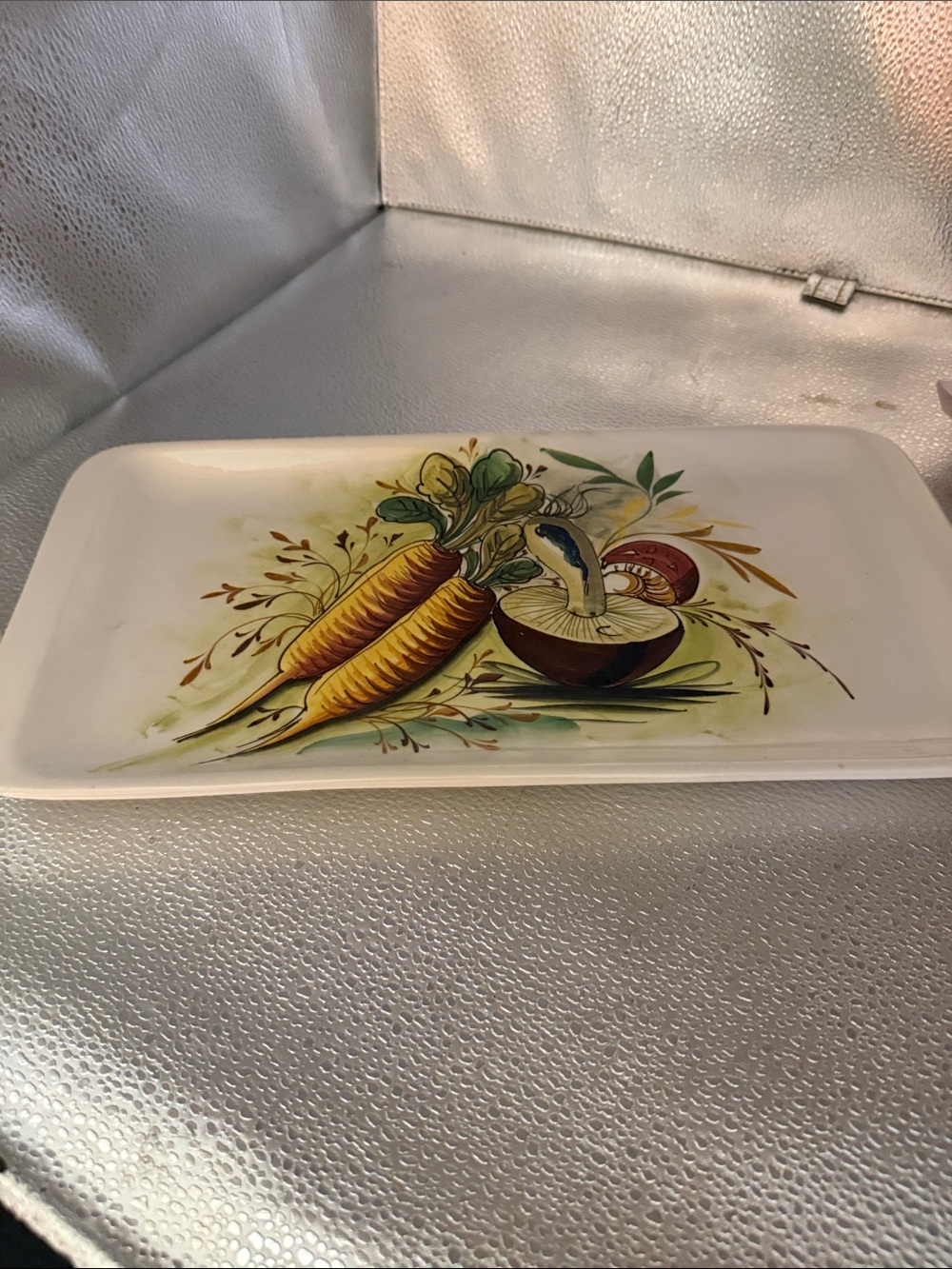 Vintage Mancioli Lachman rectangular hand painted serving tray from Italy